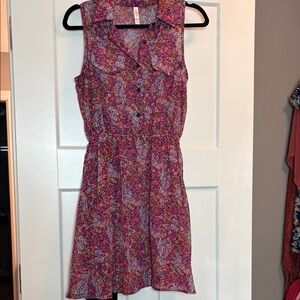 Xhilaration Pink and Purple Floral Mini Dress